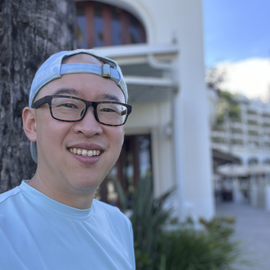 Jay Cheng blue shirt